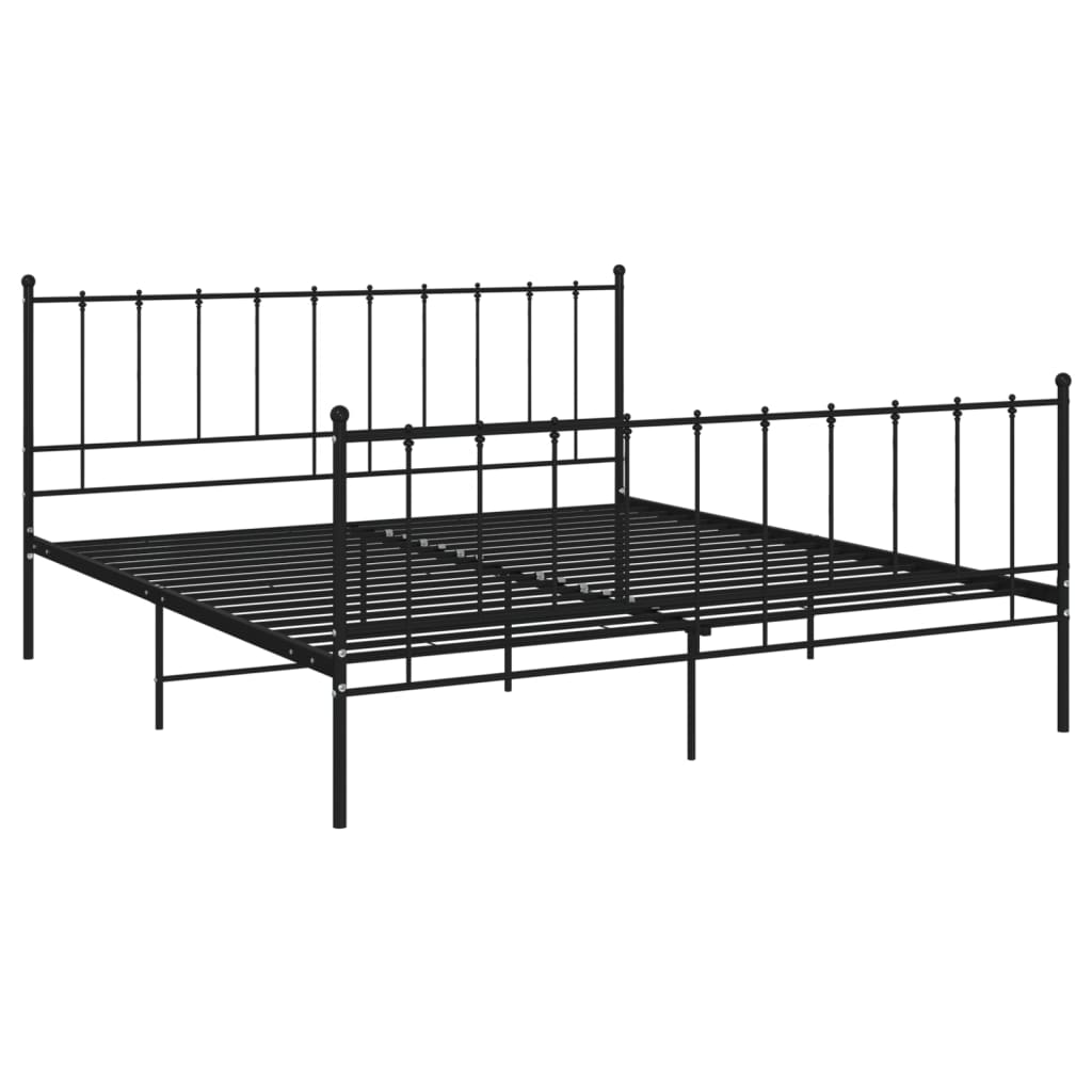 vidaXL Bett Schwarz Metall 140x200 cm