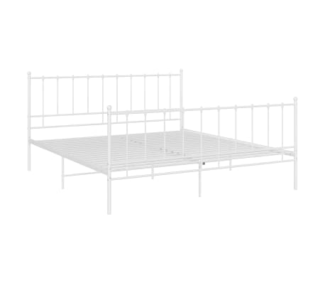 vidaXL Cadre de lit sans matelas blanc m&eacute;tal 140x200 cm