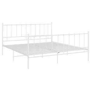 vidaXL Cadre de lit sans matelas blanc m&eacute;tal 140x200 cm