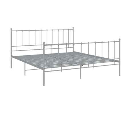 vidaXL Bett Grau Metall 160x200 cm