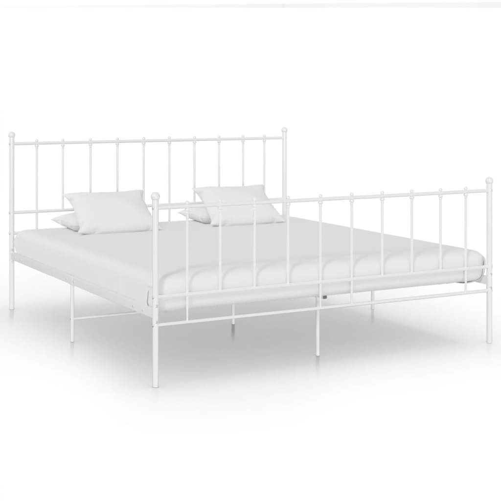 vidaXL Bett Weiß Metall 180x200 cm