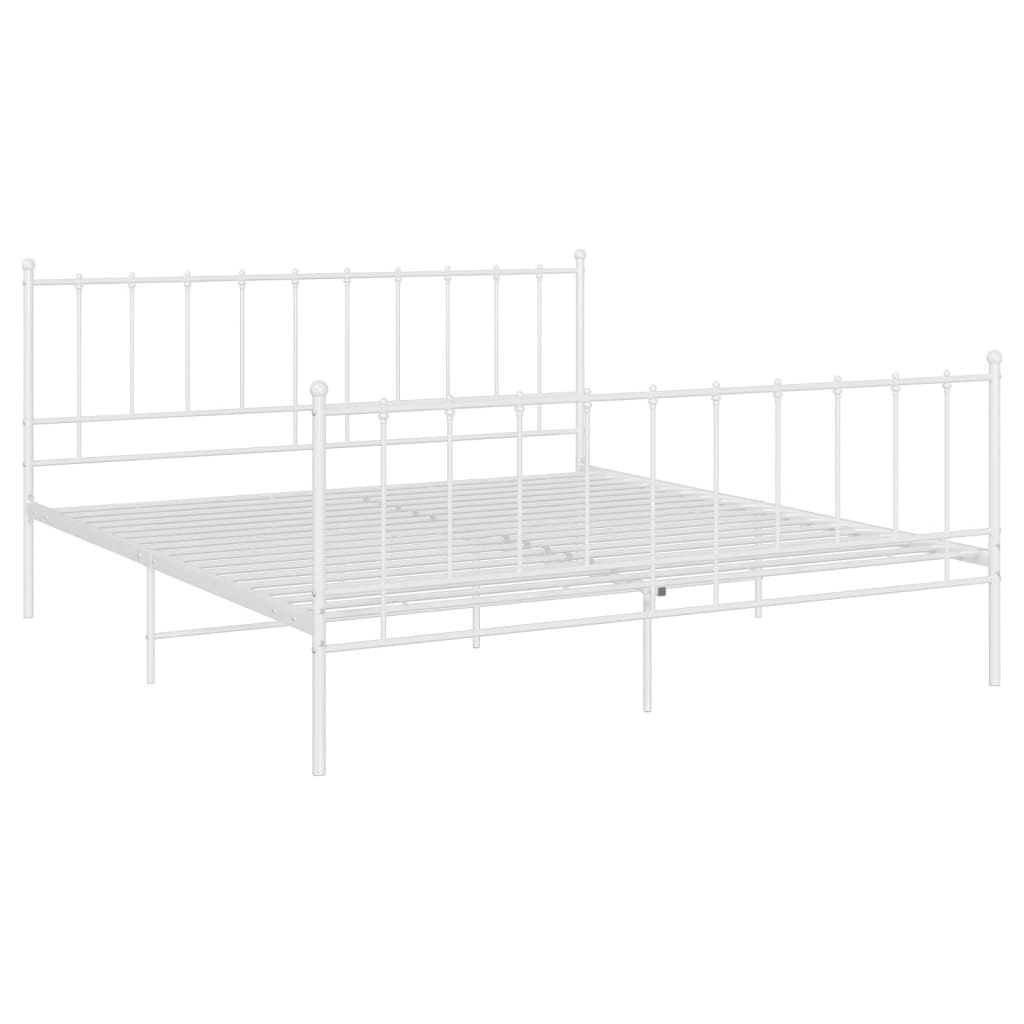 vidaXL Bedframe metaal wit 180x200 cm afbeelding