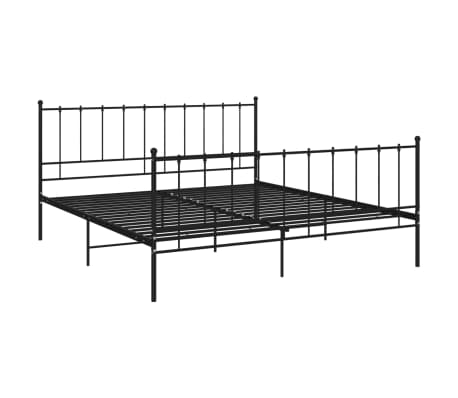 vidaXL Bed Frame without Mattress Black Metal 200x200 cm