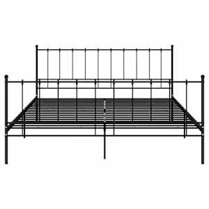 Rám postele černý kov 200 x 200 cm - obrázek 3