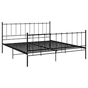 vidaXL Bed Frame without Mattress Black Metal 200x200 cm