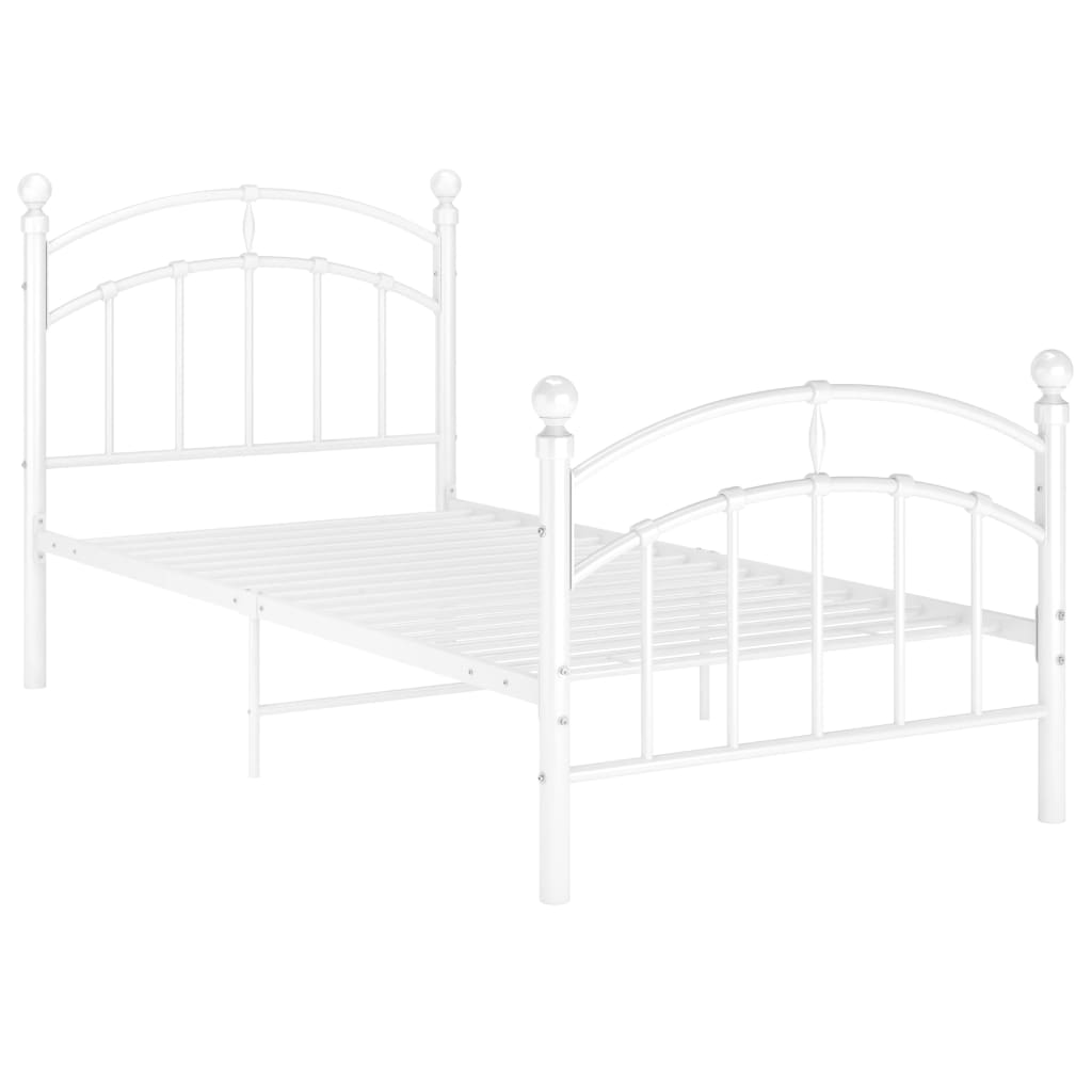 vidaXL Bedframe metaal wit 100x200 cm afbeelding