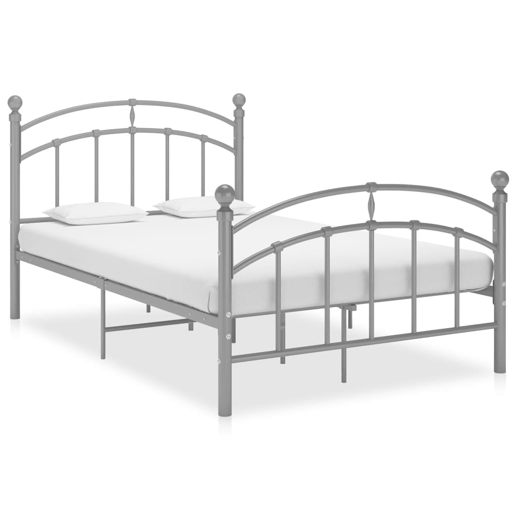vidaXL Cadru de pat, gri, 120 x 200 cm, metal