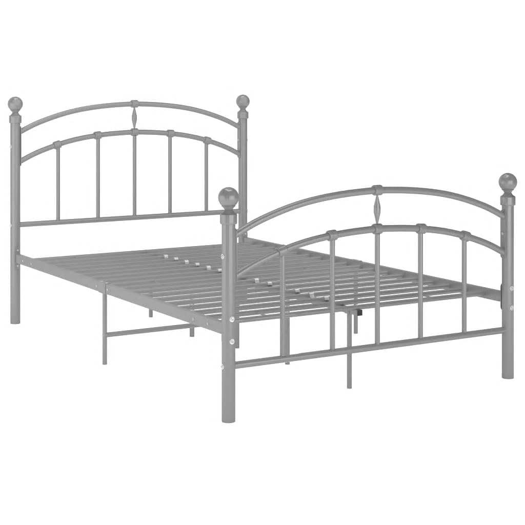 vidaXL Bedframe metaal grijs 120x200 cm afbeelding
