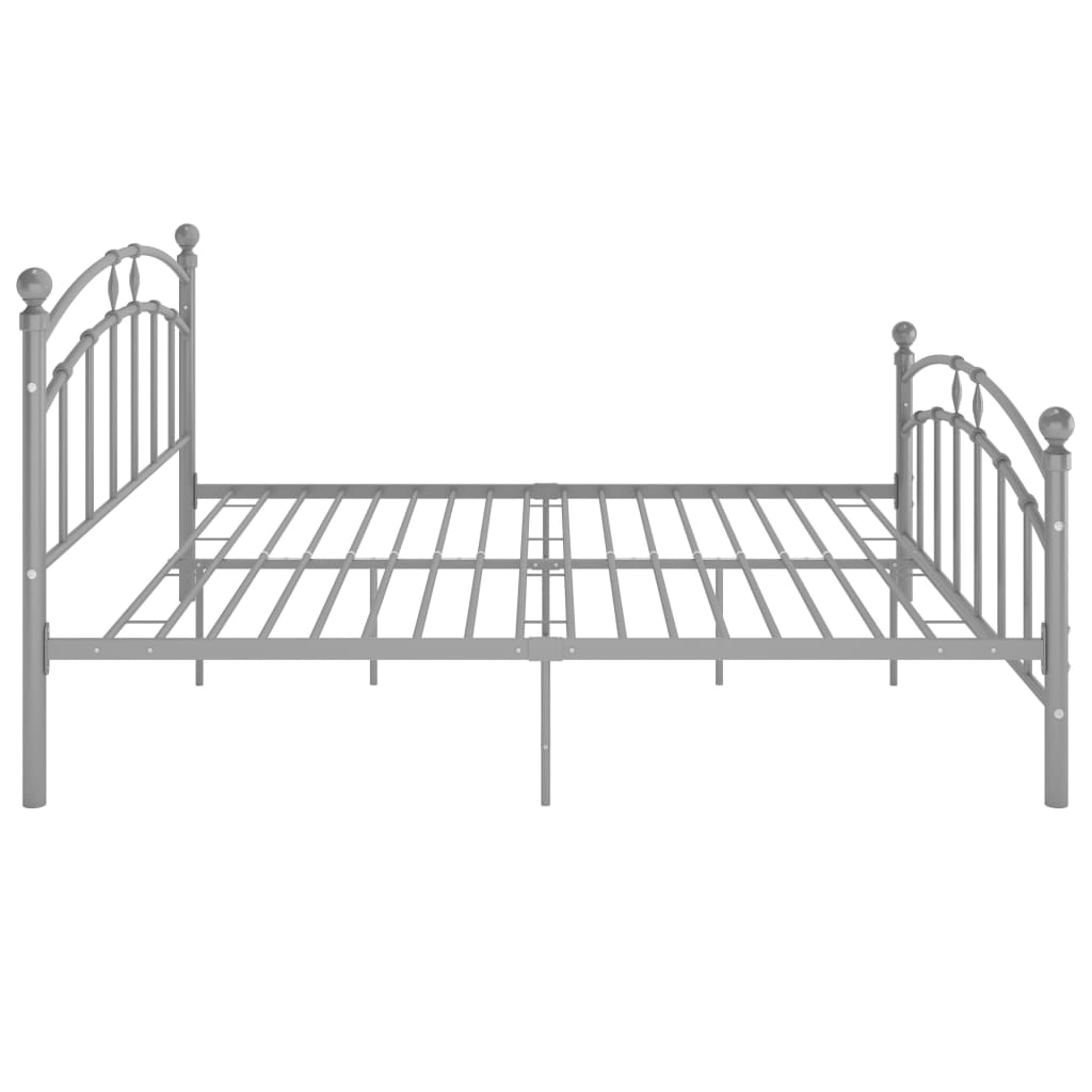 Bed Frame Grey Metal 140 200 Cm Home And Garden All Your Home 