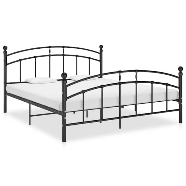 vidaXL voodiraam, must, metall, 160 x 200 cm
