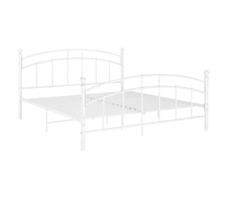 vidaXL Cadre de lit sans matelas blanc m&eacute;tal 160x200 cm