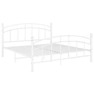 vidaXL Cadre de lit sans matelas blanc m&eacute;tal 160x200 cm