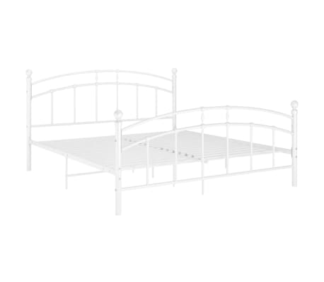 vidaXL Bed Frame White Powder-coated metal 79x79 in Durable Bed Frame