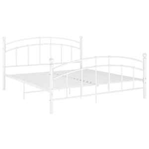 vidaXL Bed Frame White Powder-coated metal 79x79 in Durable Bed Frame