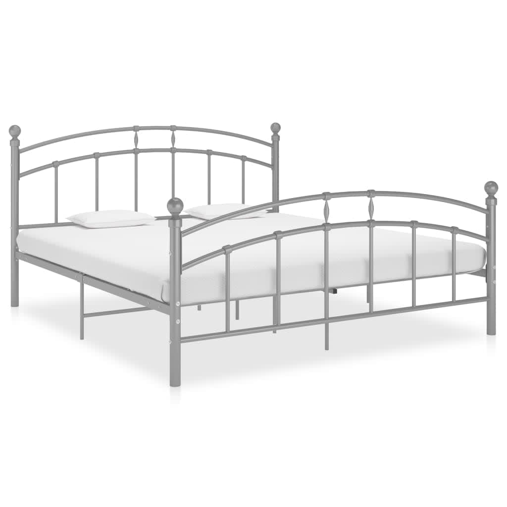 Rám postele šedý kov 200 x 200 cm