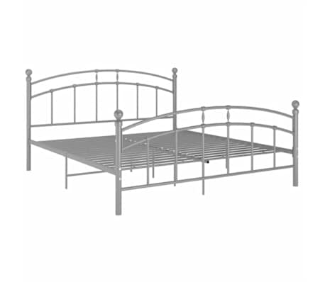 vidaXL Bettgestell Grau Metall 200x200 cm