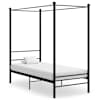 vidaXL baldahhiiniga voodiraam, must, metall, 90 x 200 cm