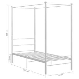 Rám postele s nebesy bílý kovový 90 x 200 cm - obrázek 6