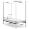 vidaXL baldahhiiniga voodiraam, hall, metall, 90 x 200 cm