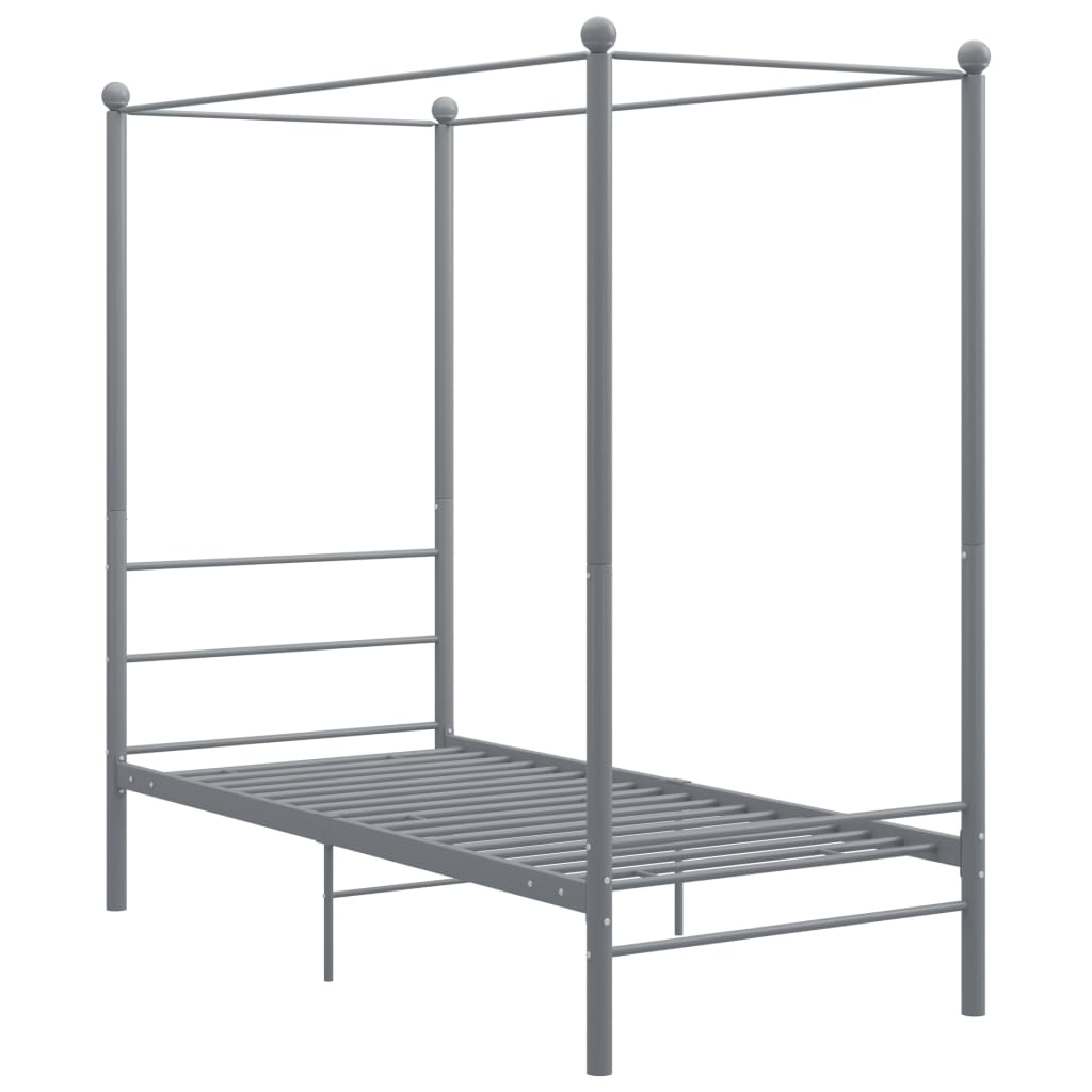 

vidaXL Hemelbedframe metaal grijs 90x200 cm