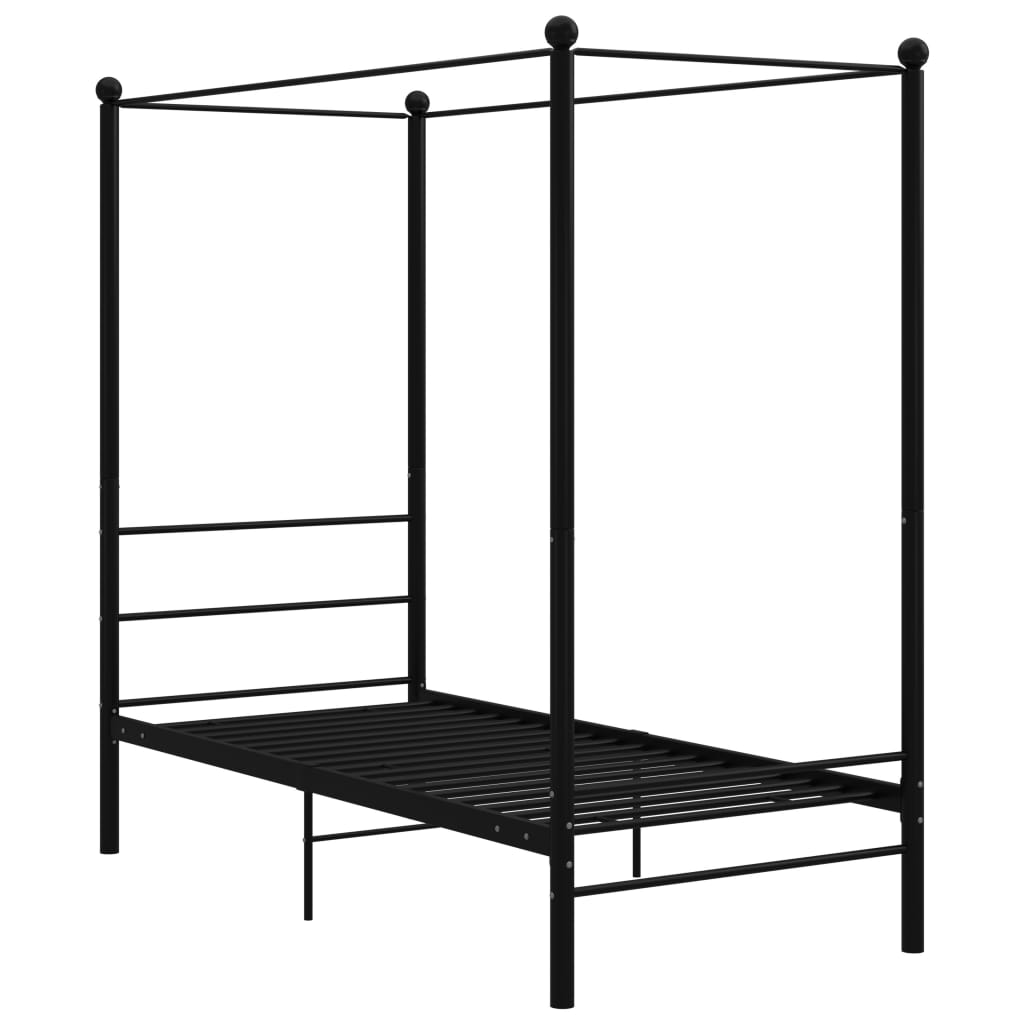

vidaXL Hemelbedframe metaal zwart 100x200 cm