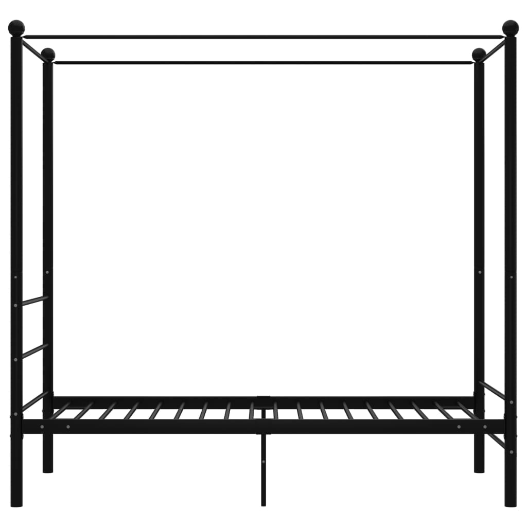 Thumbnail - vidaXL Himmelbett Schwarz Metall 100x200 cm