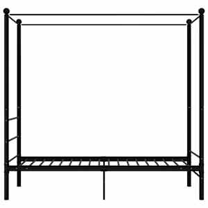 Rám postele s nebesy černý kovový 100 x 200 cm - obrázek 4