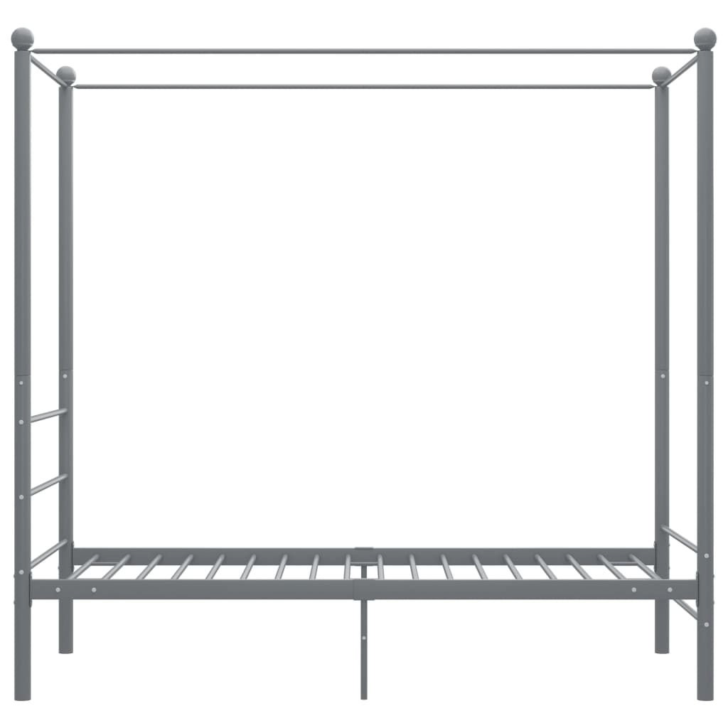 Okvir za krevet s nadstrešnicom sivi metalni 100 x 200 cm