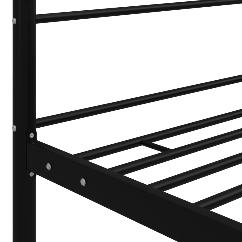 Cadru de pat cu baldachin, negru, 120x200 cm, metal