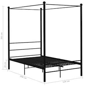 Rám postele s nebesy černý kovový 120 x 200 cm - obrázek 6