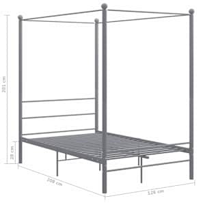 Rám postele s nebesy šedý kovový 120 x 200 cm - obrázek 6