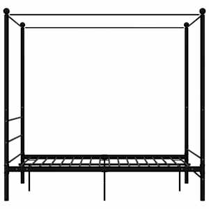 Rám postele s nebesy černý kovový 140 x 200 cm - obrázek 4