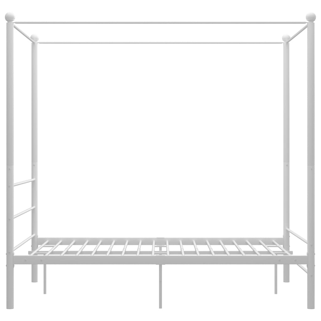 Thumbnail - vidaXL Himmelbett Weiß Metall 140x200 cm