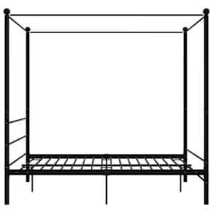 Rám postele s nebesy černý kovový 160 x 200 cm - obrázek 3