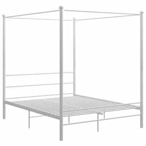 Rám postele s nebesy bílý kovový 160 x 200 cm - obrázek 2