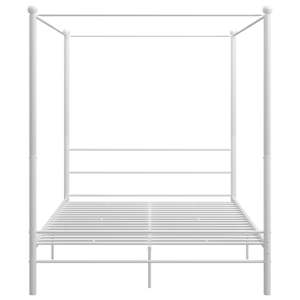 Rám postele s nebesy bílý kovový 160 x 200 cm - obrázek 3