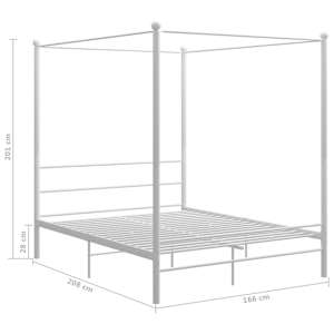 Rám postele s nebesy bílý kovový 160 x 200 cm - obrázek 6