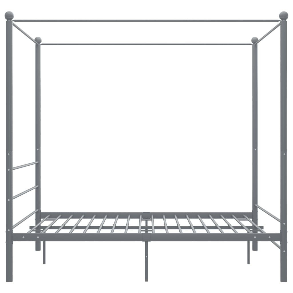 Thumbnail - vidaXL Himmelbett Grau Metall 160x200 cm