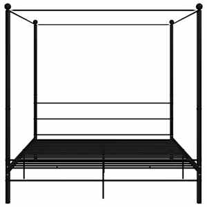 Rám postele s nebesy černý kovový 200 x 200 cm - obrázek 3
