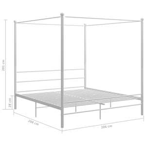 Rám postele s nebesy bílý kovový 200 x 200 cm - obrázek 6
