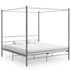 vidaXL baldahhiiniga voodiraam, hall, metall, 200 x 200 cm