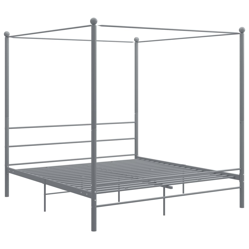 

vidaXL Hemelbedframe metaal grijs 200x200 cm