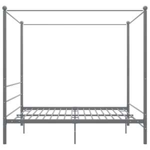 Rám postele s nebesy šedý kovový 200 x 200 cm - obrázek 4