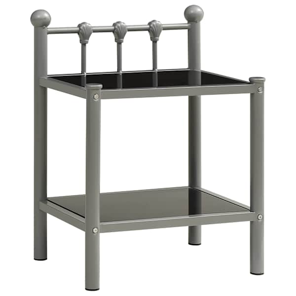vidaXL &ouml;&ouml;kapp, hall ja must, 45x34,5x60,5 cm, metall ja klaas
