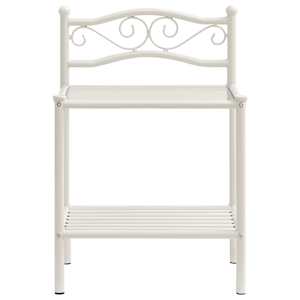 vidaXL Naktinė spintelė, balta/skaidri, 43x33x65cm, metalas ir stiklas