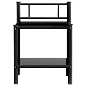 vidaXL Nattbord svart 45x34,5x60,5 cm metall og glass