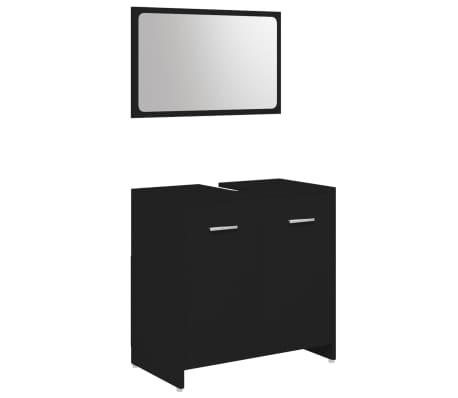 vidaXL Juego de muebles de baño 4 piezas madera ingeniería negro