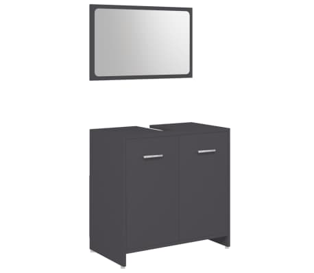 vidaXL Set Mobili da Bagno 4 pz Grigio in Truciolato