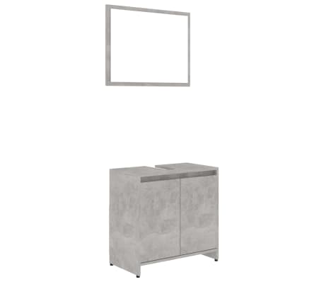 vidaXL 4 Piece Bathroom Furniture Set Concrete Gray Engineered Wood