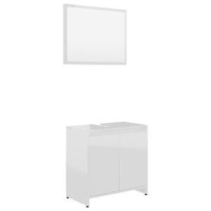 vidaXL 4 Piece Bathroom Furniture Set High Gloss White Engineered Wood